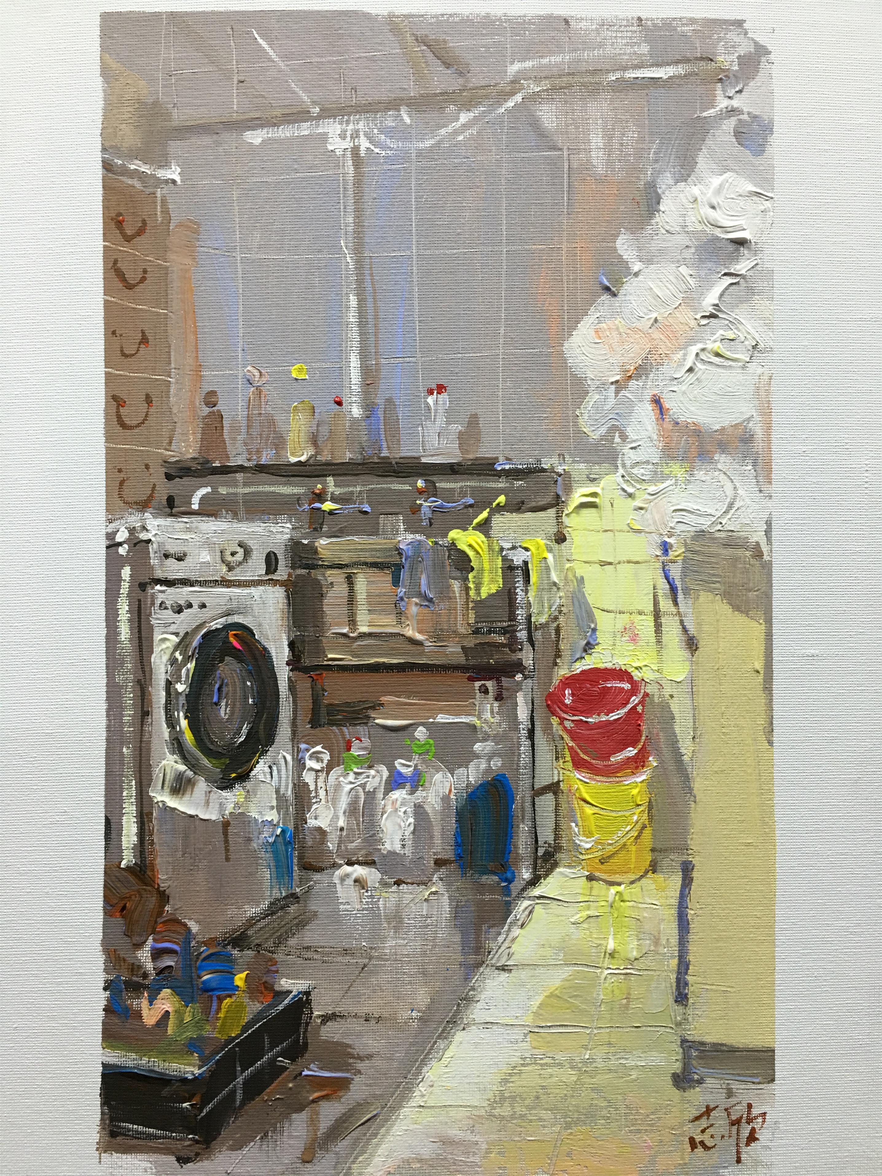 色彩場景浴室色彩畫作品賞析