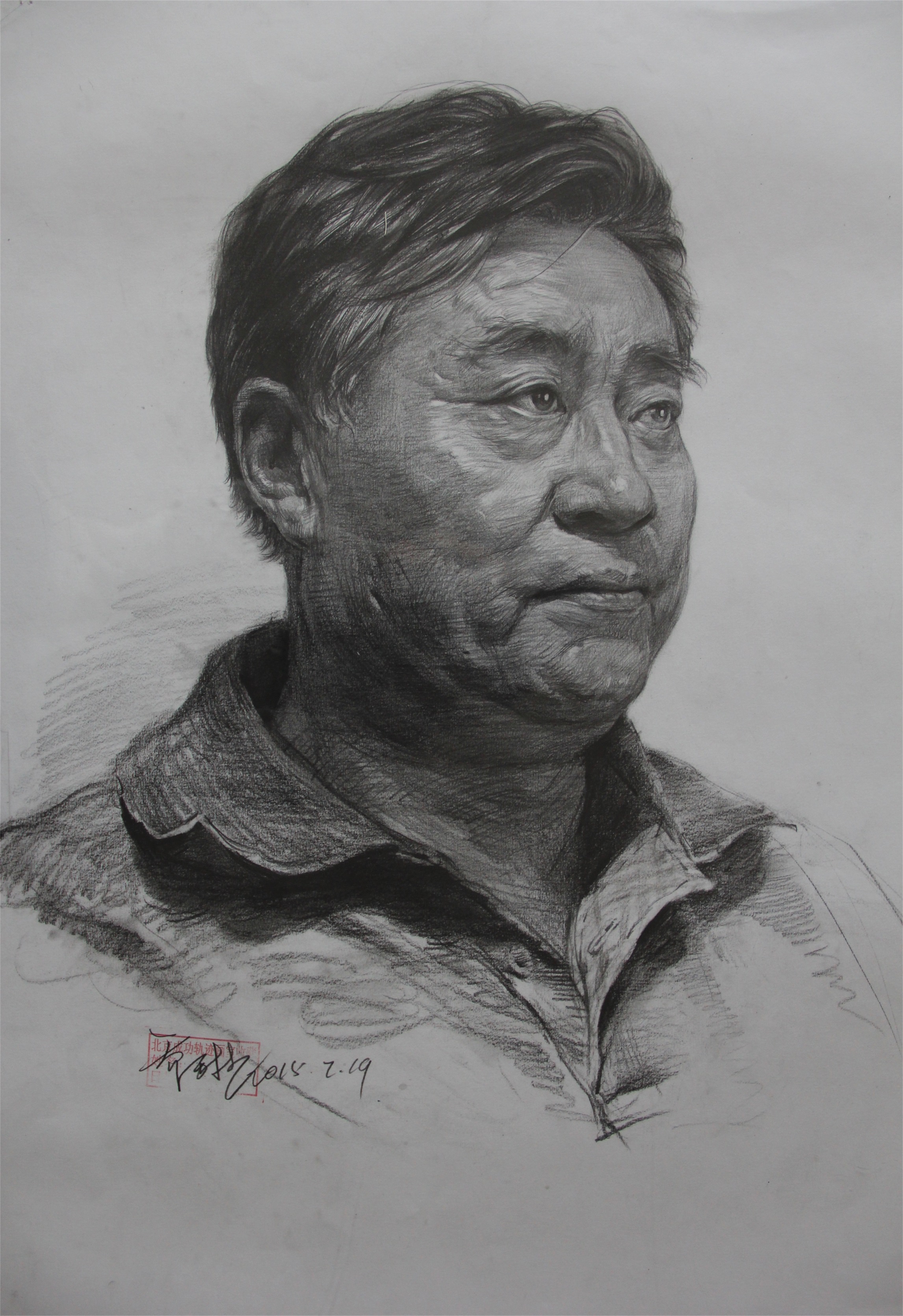 素描人像男性中年范畫賞析