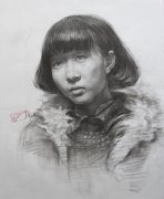 素描人像短發女士范畫賞