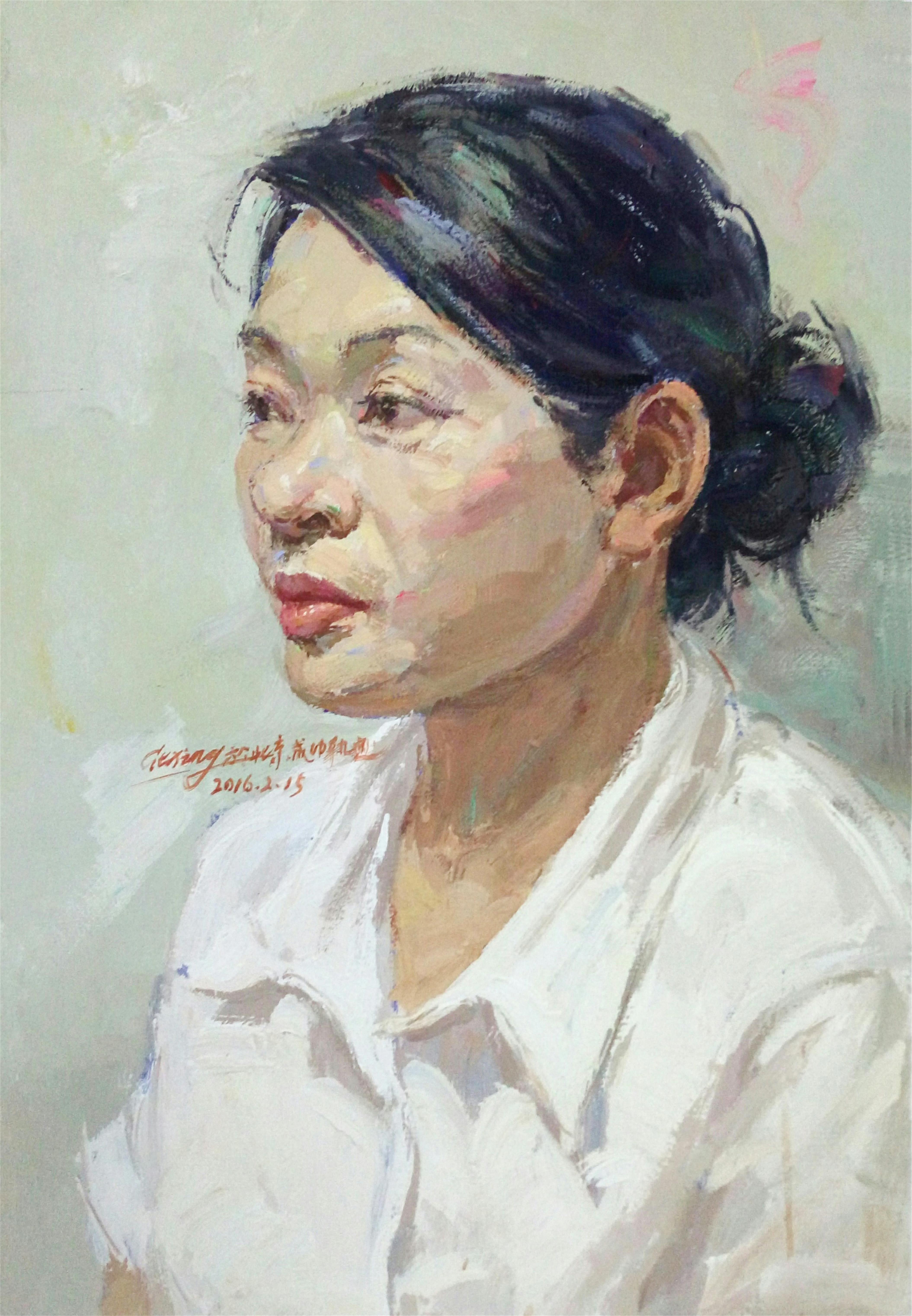 色彩頭像素衣婦女范畫賞析