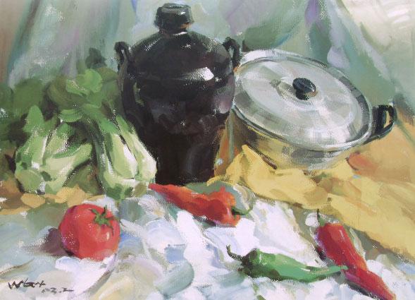 提升水粉靜物筆觸表現力的美術作品